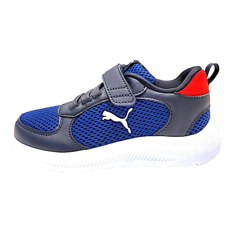 Scarpa ginnica bambino con strappo e lacci elastici navy-white-royal (lojacono) - Puma