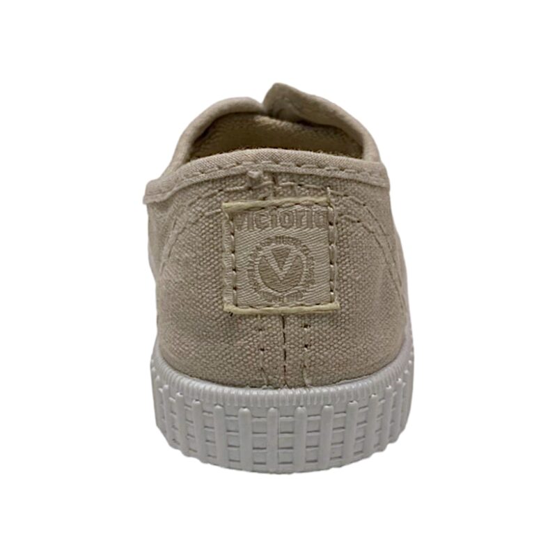 Scarpa ginnica bambino di cotone beige con elastico senza lacci - Victoria