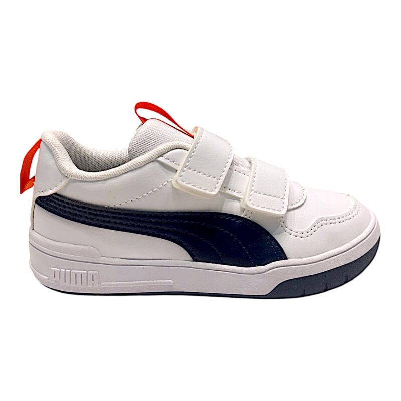 Scarpa ginnica con strappi totalmente in similpelle white-peacot-red (lojacono)