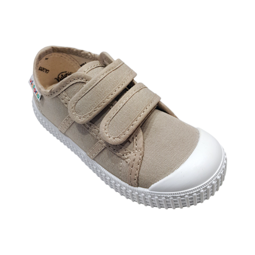 Scarpa ginnica di cotone beige con due strappi frontali - Victoria