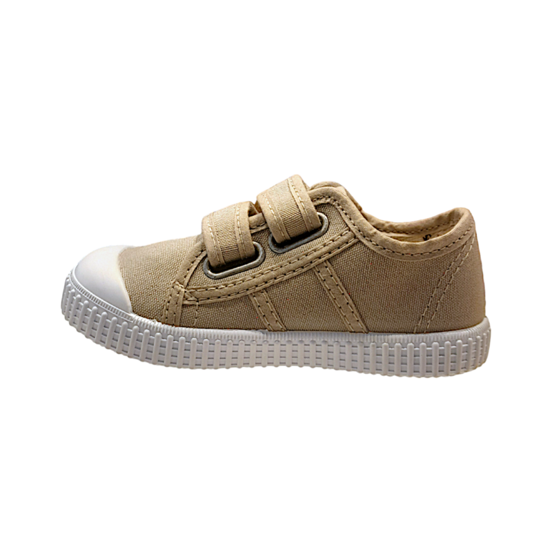 Scarpa ginnica di cotone beige con due strappi frontali - Victoria