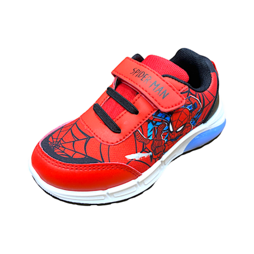 Scarpa ginnica per bambino Spider-Man blu-rossa con luci, lacci elastici e strappo – FLA Europe