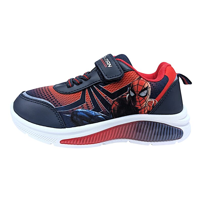 Sneaker sportiva per bambino Spider-Man blu-rosso con strappo, lacci elastici e luci – FLA Europe 3 Scarpa ginnica per bambino Spider-Man blu-rosso con strappo, lacci elastici e luci – FLA Europe