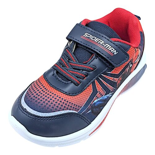 Scarpa ginnica per bambino Spider Man blu rosso con strappo lacci elastici e luci – FLA Europe 5