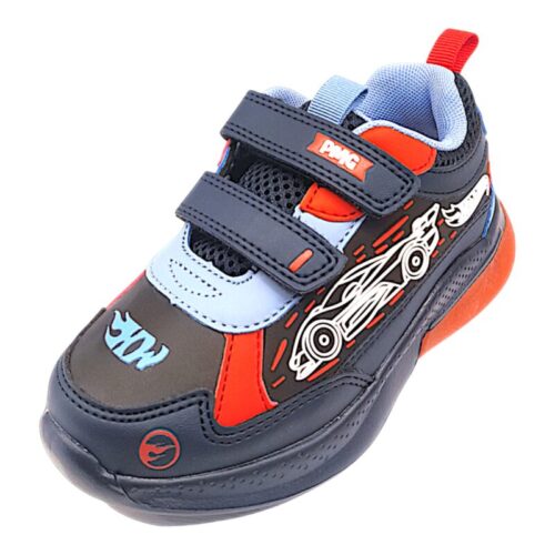 Scarpa ginnica per bambino blu-rossa Hot Wheels con luci, strappi e lacci elasticizzati - Primigi