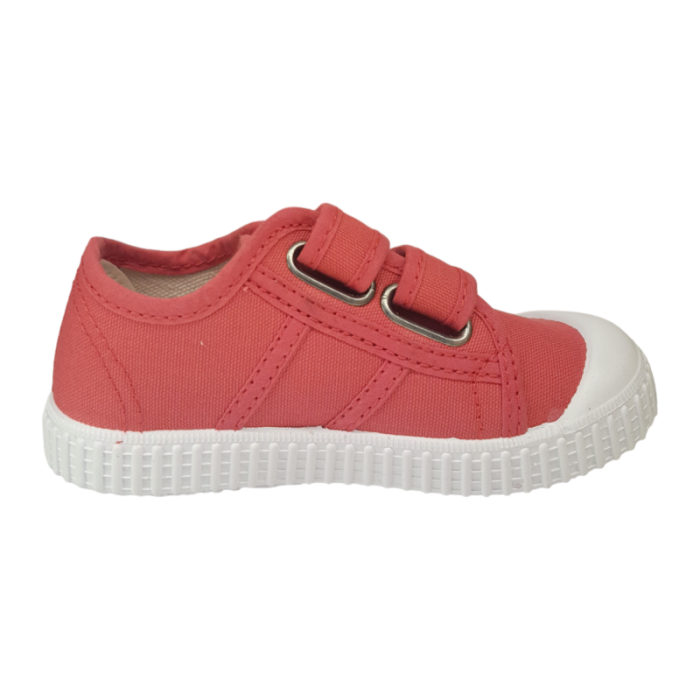 Scarpa ginnica sneaker per bambina di cotone rosa dalia con due strappi frontali - Victoria