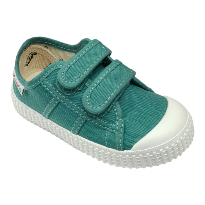 Scarpa ginnica sneaker unisex di cotone blu pacifico con due strappi frontali - Victoria