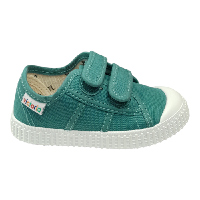 Scarpa ginnica sneaker unisex di cotone blu pacifico con due strappi frontali - Victoria