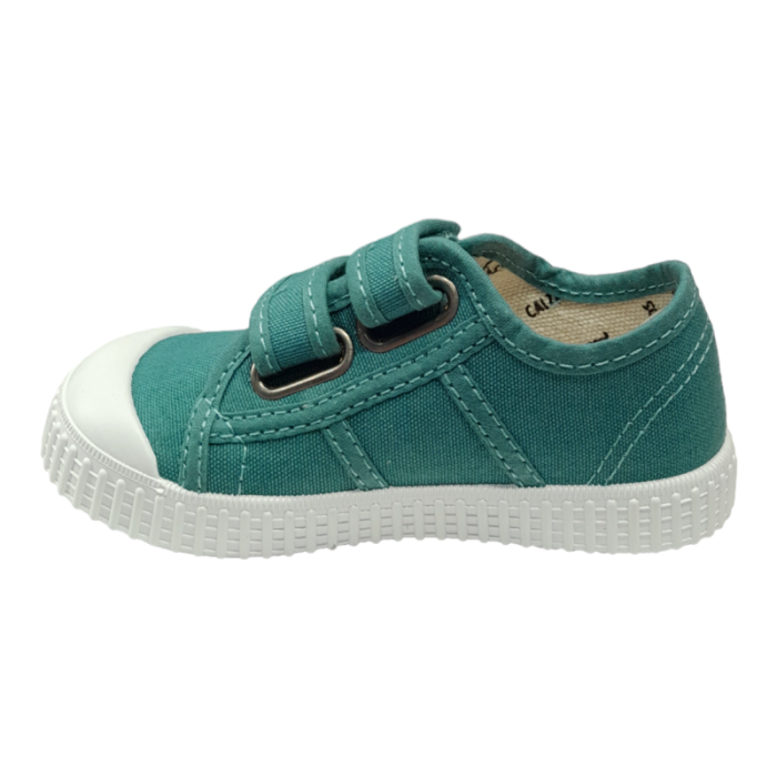 Scarpa ginnica sneaker unisex di cotone blu pacifico con due strappi frontali - Victoria