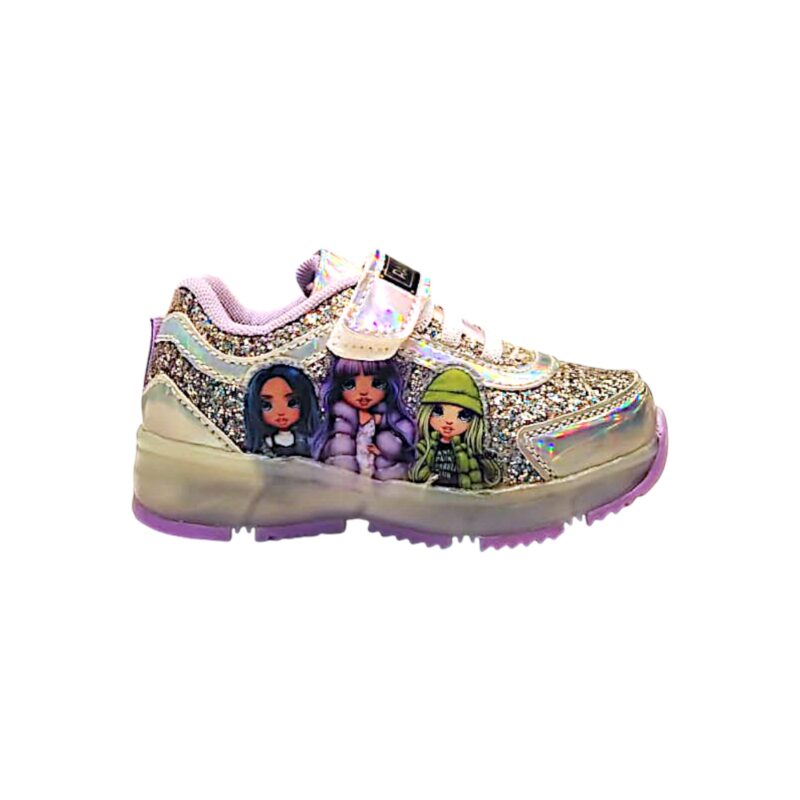 Scarpa ginnica sneaker argento per bambina Rainbow High Running Gel con luci, strappo e lacci elastici – Easy Shoes 2 Scarpa ginnica sneakers argento per bambina Rainbow High Running Gel con luci, strappo e lacci elastici – Easy Shoes