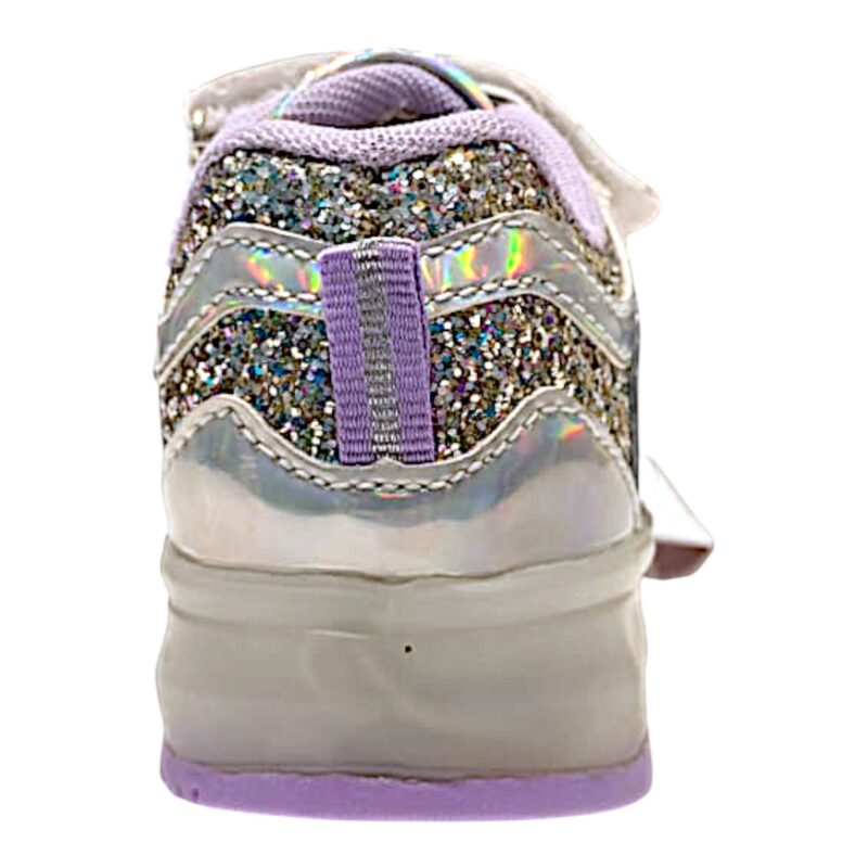 Scarpa ginnica sneaker argento per bambina Rainbow High Running Gel con luci, strappo e lacci elastici – Easy Shoes 4 Scarpa ginnica sneakers argento per bambina Rainbow High Running Gel con luci, strappo e lacci elastici – Easy Shoes