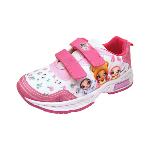 Scarpa ginnica sneakers per bambina Na Na Na fucsia-bianca con doppio strappo e luci – Easy Shoes