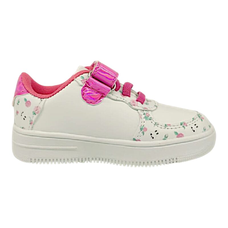 Scarpa ginnica sneaker per bambina Na Na Na Force bianca-fucsia con strappo e lacci elastici – Easy Shoes 2 Scarpa ginnica sneakers per bambina Nanana Surprise Force bianca-fucsia con strappo e lacci elastici – Easy Shoes