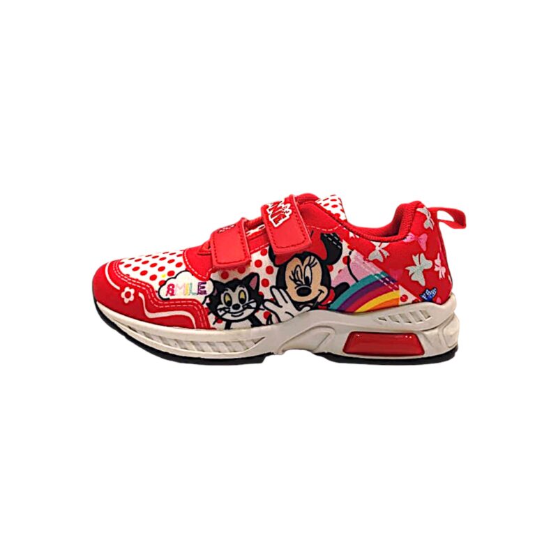 Scarpa ginnica sneaker rossa per bambina Minnie con doppio strappo e luci – Easy Shoes 3 Scarpa ginnica sneaker rossa per bambina Minnie con doppio strappo e luci – Easy Shoes - immagine 3