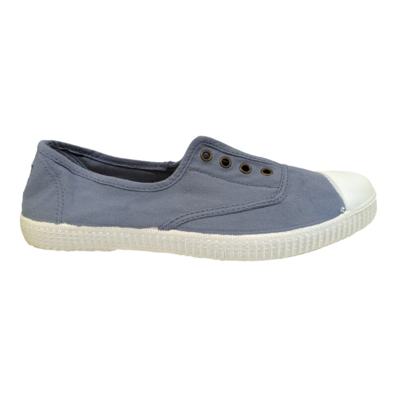 Scarpa ginnica unisex di cotone azzurro con elastico senza lacci - Victoria