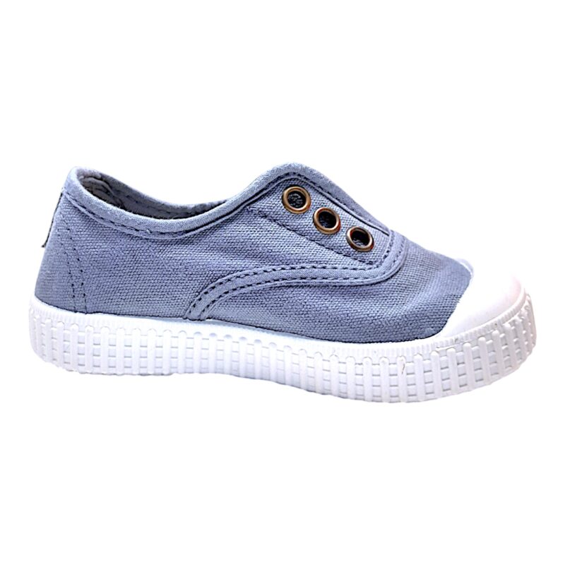 Scarpa ginnica unisex di cotone azzurro con elastico senza lacci - Victoria