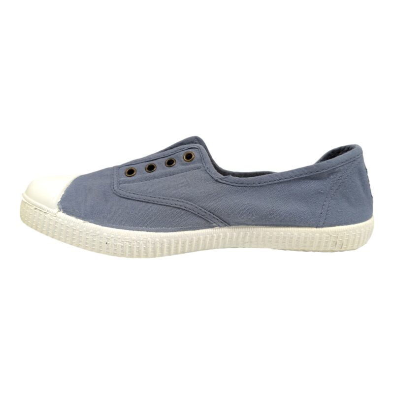 Scarpa ginnica unisex di cotone azzurro con elastico senza lacci - Victoria