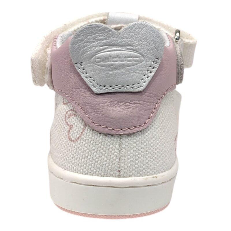 Scarpa per bambina con occhietti in tessuto biancorosa e disegno cavallo - Balducci