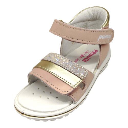 Scarpa sandalo primi passi per bambina rosa e oro con strappo - Primigi