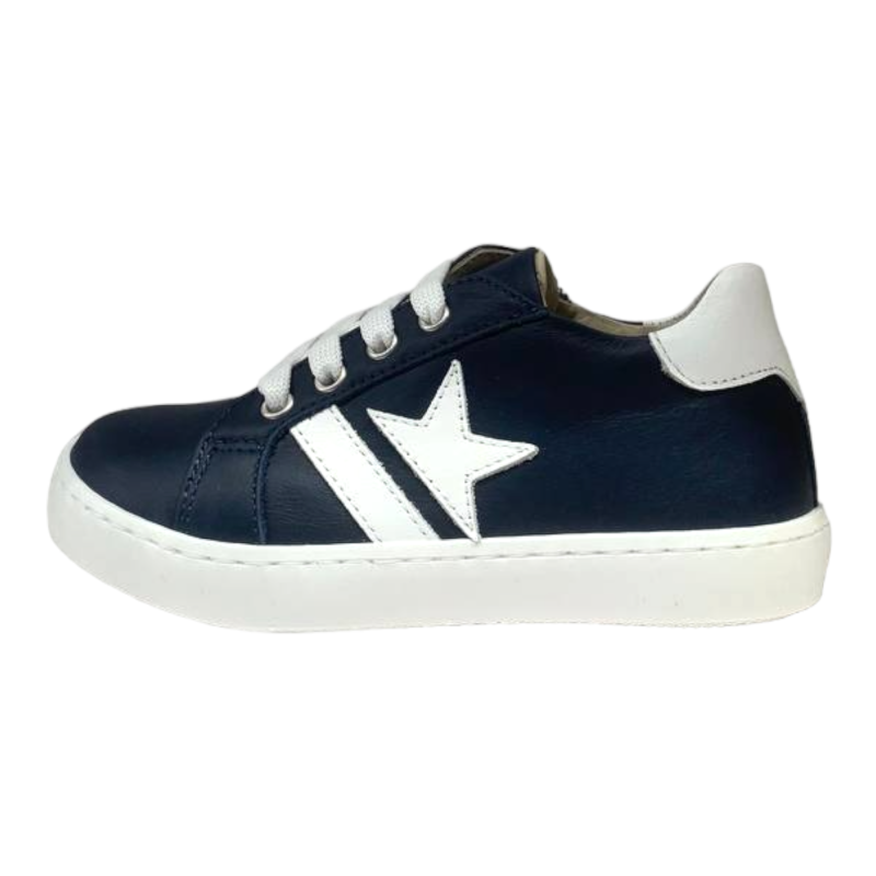 Scarpa sneakers bambino bianco-blu in pelle - Rossano