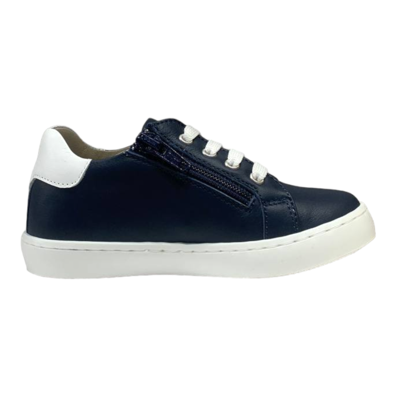Scarpa sneakers bambino bianco-blu in pelle - Rossano
