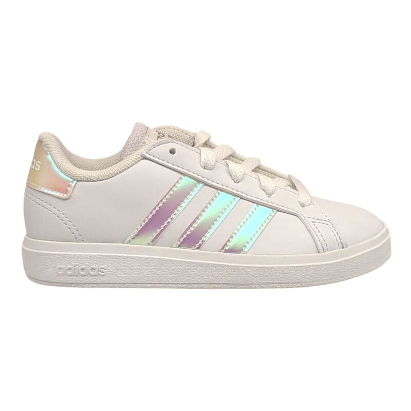 Scarpe sneakers sportive con strappi syn-leather white-iridescent-white - Adidas