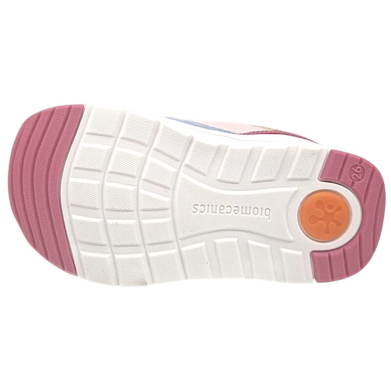 Scarpe sportive a pianta larga rosa-fucsia-celeste per bambina con due strappi - Biomecanics 5 Scarpe sportive a pianta larga rosa-fucsia-celeste per bambina con due strappi - Biomecanics