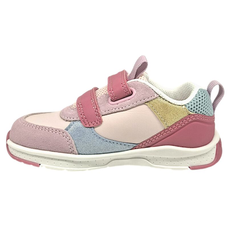 Scarpe sportive a pianta larga rosa-fucsia-celeste per bambina con due strappi - Biomecanics 3 Scarpe sportive a pianta larga rosa-fucsia-celeste per bambina con due strappi - Biomecanics