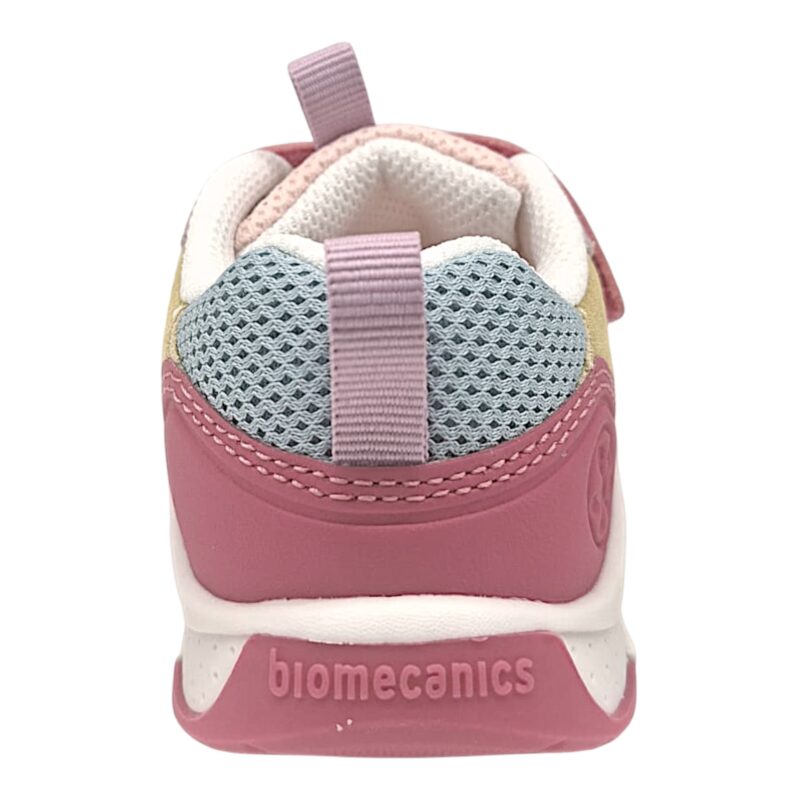 Scarpe sportive a pianta larga rosa-fucsia-celeste per bambina con due strappi - Biomecanics 4 Scarpe sportive a pianta larga rosa-fucsia-celeste per bambina con due strappi - Biomecanics