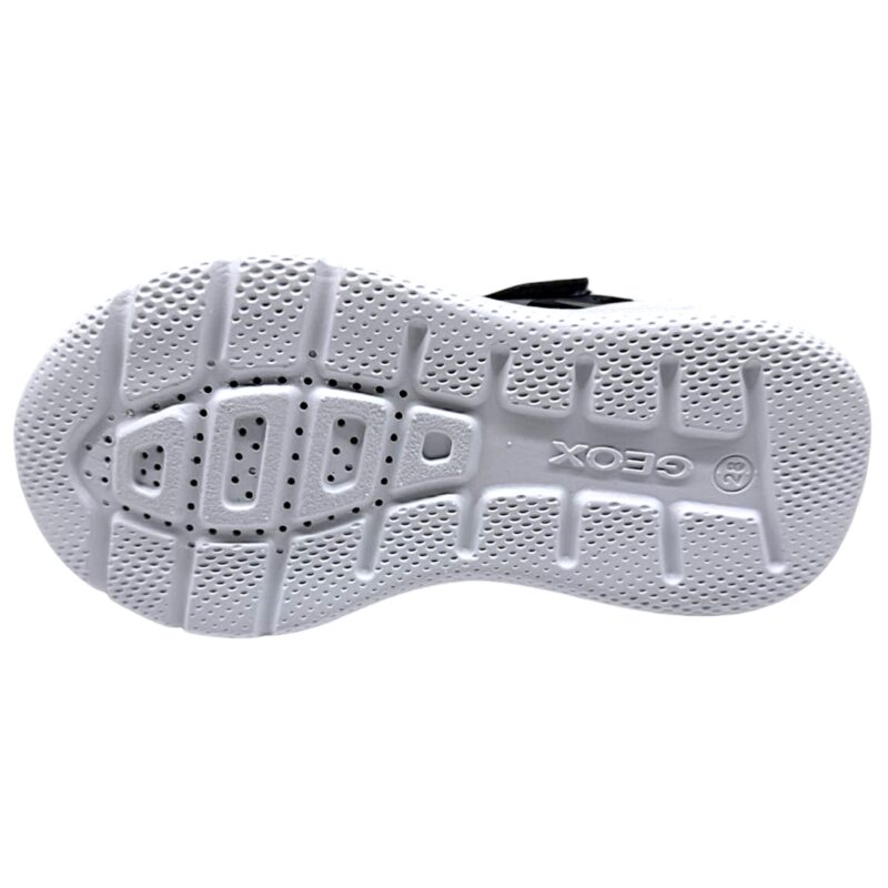 Scarpe sportive blu retate per bambino-ragazzo con inserti argento, strappo e lacci elastici - Geox 5 Scarpe sportive blu retate per bambino con inserti argento, strappo e lacci elastici - Geox