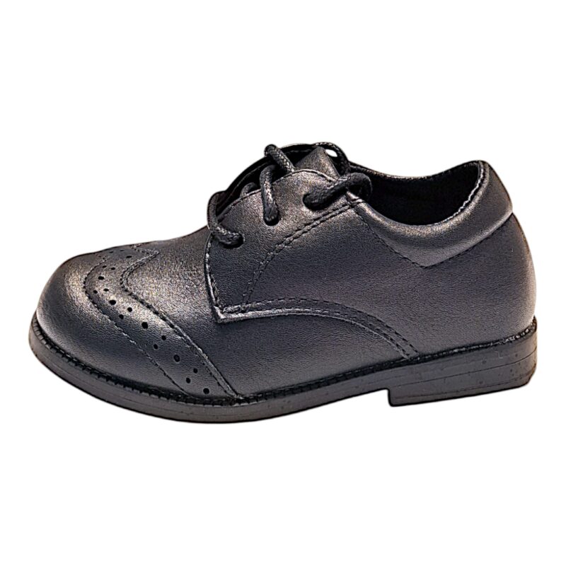 Scarpetta baby nera primi passi con lacci elastici – BACIO & BACIO