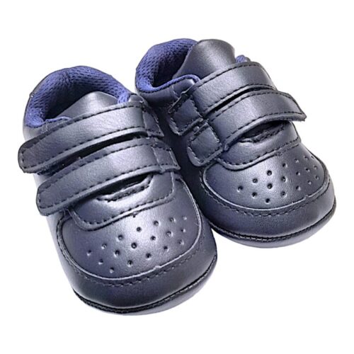 Scarpetta da culla baby blu con doppio strappo per bambino – BACIO & BACIO