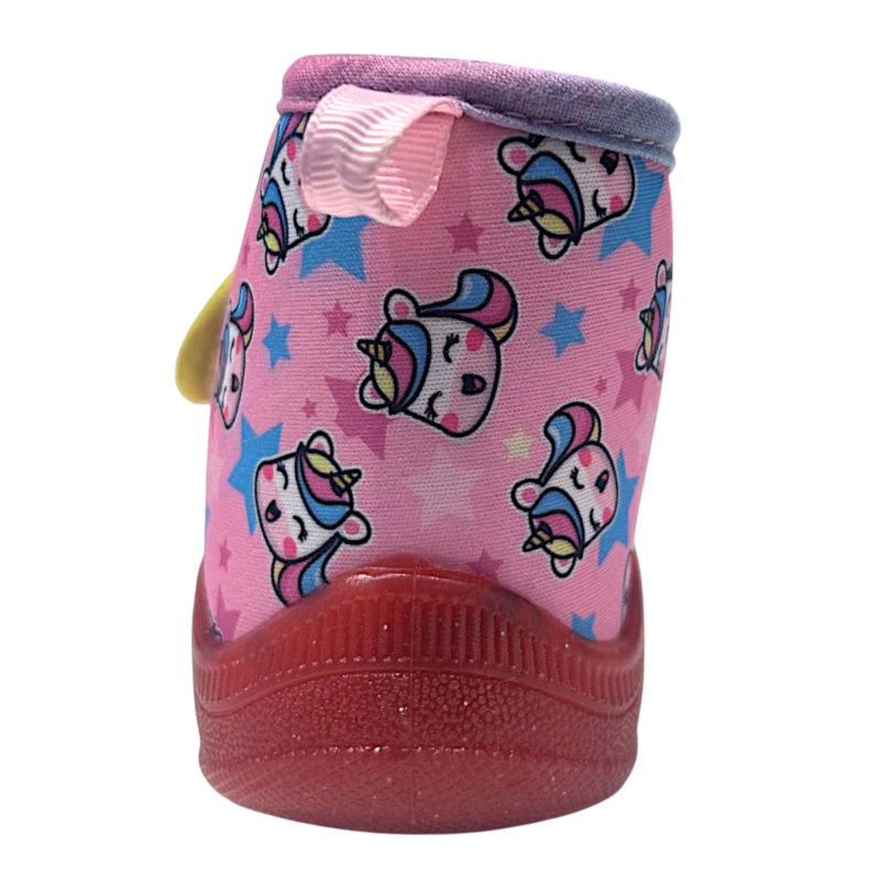 Scarpina per asilo rosa-multicolor per bambina con unicorni e strappo – Alek Moda Silver 3 Scarpina per asilo rosa-multicolor per bambina con unicorni e strappo – Alek Moda Silver