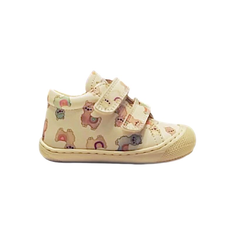 Scarpe, sneakers primi passi cocoon bianco latte-multicolor per bambina con lama decorativo e due strappi - Naturino 2 Scarpine, sneakers primi passi Cocoon bianco latte-multicolor per bambina con lama decorativo e due strappi - Naturino