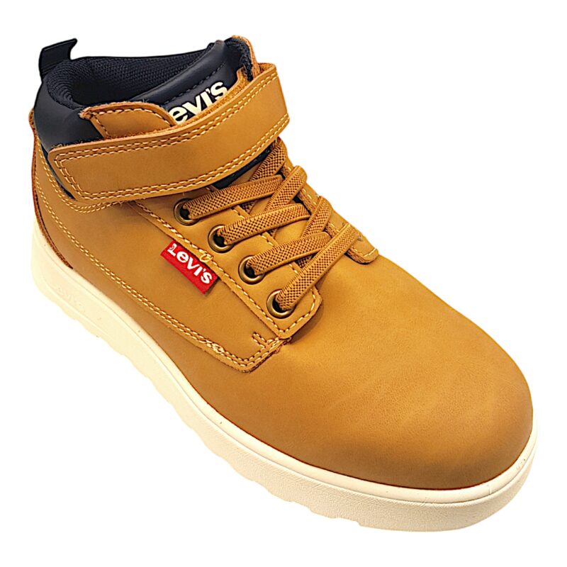Scarponcino Arizona camel in similpelle per bambino con strappo e lacci elastici - Levi's 1 Scarponcino Arizona camel in similpelle per bambino con strappo e lacci elastici - Levi's