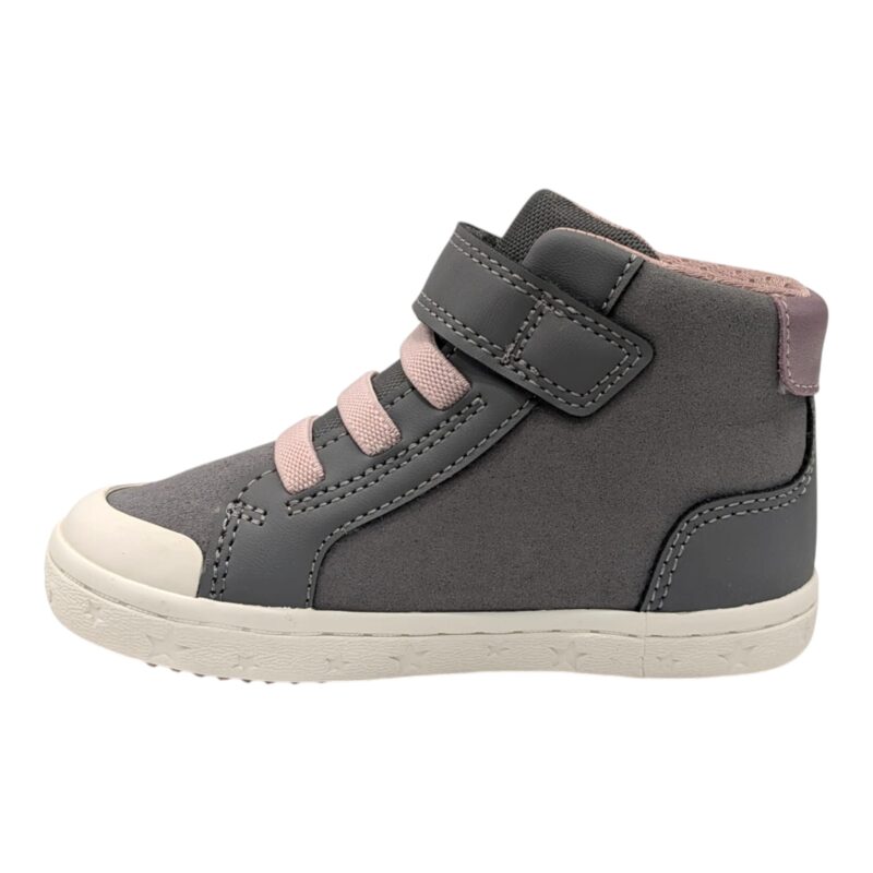Scarponcino alto primi passi bambina grey-pink con stella pink glitter, strappo e lacci elastici – Geox 3 Scarponcino alto primi passi bambina grey-pink con stella pink glitter, strappo e lacci elastici – Geox