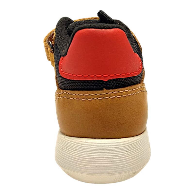 Scarponcino alto primi passi bambino cuoio e nero con strappo e lacci elastici – Geox 4 Scarponcino alto primi passi bambino cuoio e nero con strappo e lacci elastici – Geox