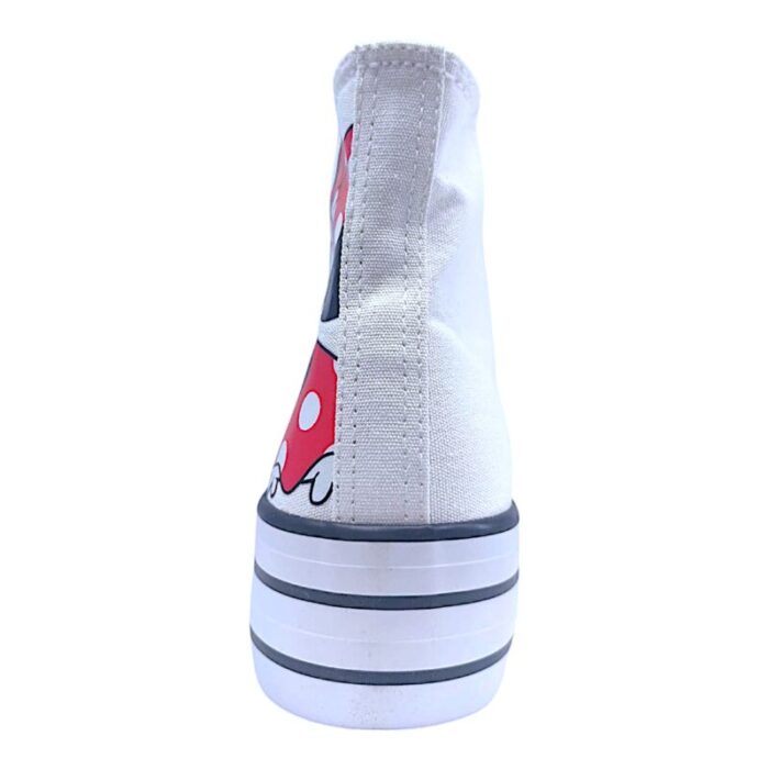 Sneaker alta sportiva in tessuto tipo converse minnie-topolino suola alta black-white - Silver