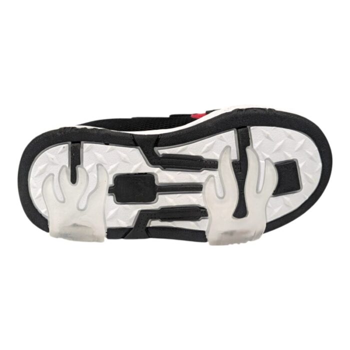 Sneaker bambino ginnica cars red-black-white con doppio strappo e luci - Silver