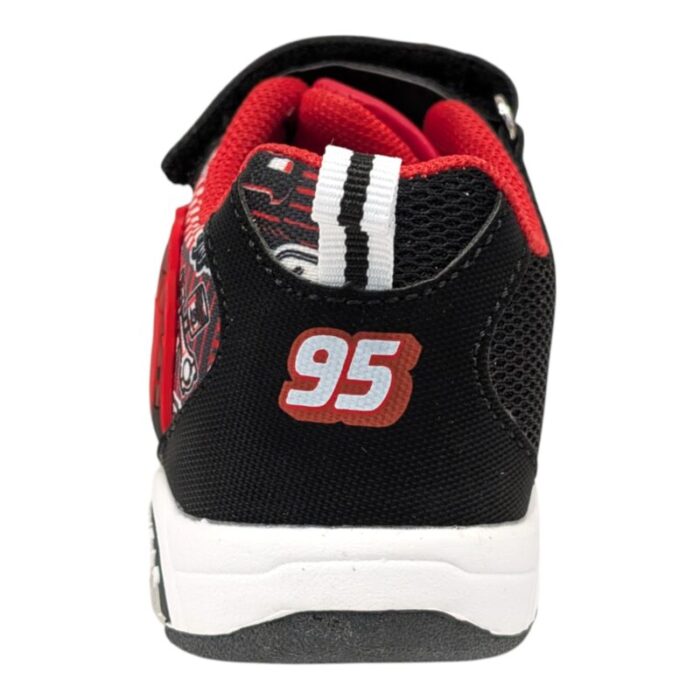 Sneaker bambino ginnica cars red-black-white con doppio strappo e luci - Silver