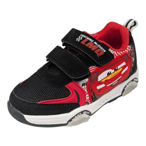 Sneaker bambino ginnica cars red-black-white con doppio strappo e luci - Silver
