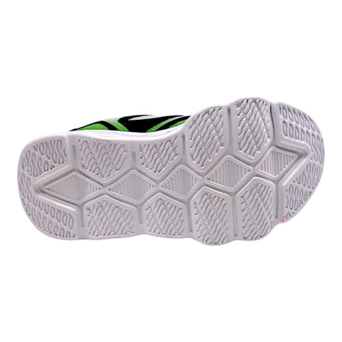Sneaker bambino ginnica hulk black-green con strappo, lacci elastici e luci - Silver