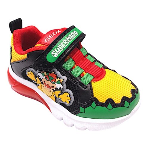 Sneaker bambino-ragazzo ciberdron boser (super mario) mesh+geobuck verde-rosso- Geox