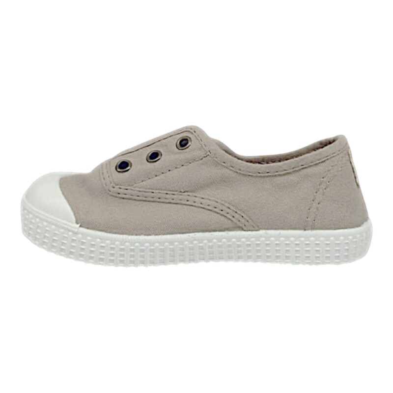 Sneaker beige per bambina e bambino in cotone con fascia elastica senza lacci – Victoria 3 Sneaker beige per bambina e bambino in cotone con fascia elastica senza lacci – Victoria