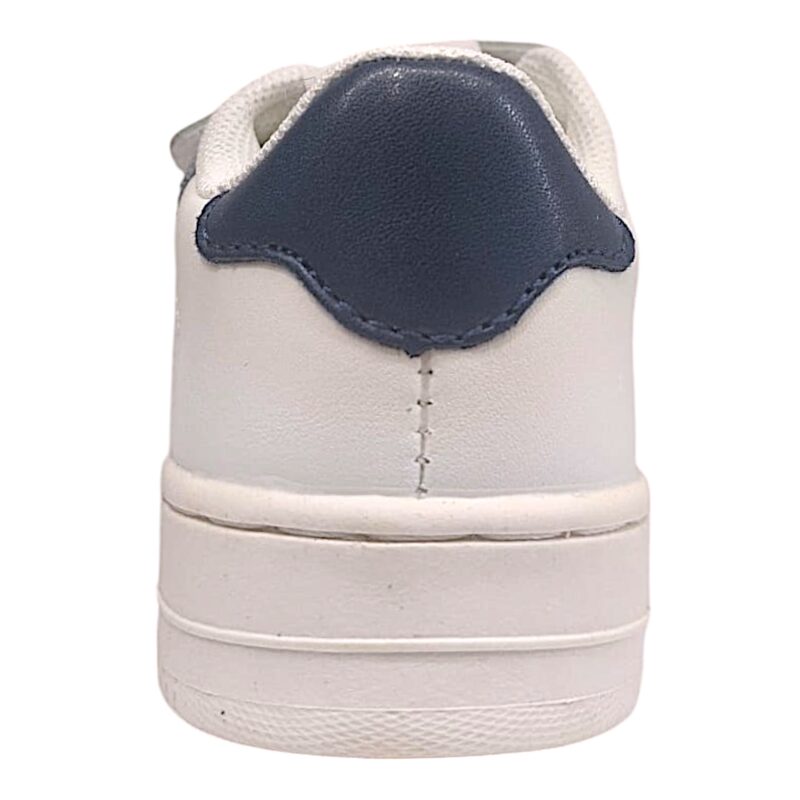 Sneaker bianca in similpelle per bambino e bambina con inserto verde jade e doppio strappo – Victoria 4 Sneaker bianca in similpelle per bambino e bambina con inserto verde jade e doppio strappo – Victoria