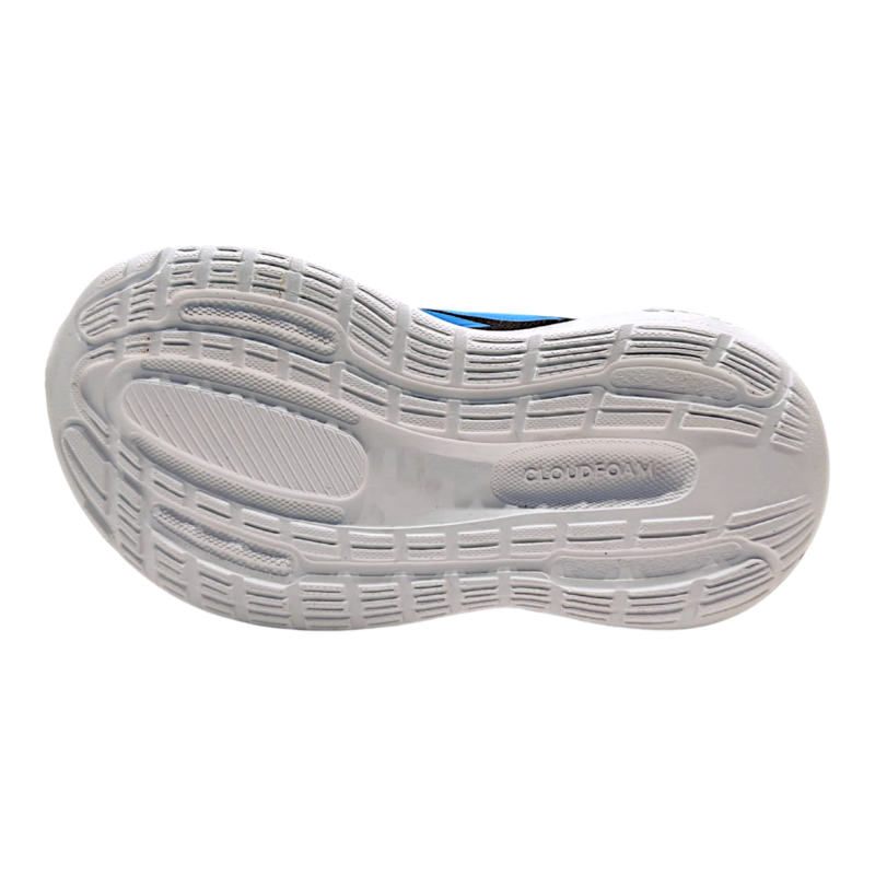 Sneaker primi passi blu-nera retata per bambino con strappo e lacci elastici – Adidas 5 Sneaker blu-nera retata per bambino con strappo e lacci elastici – Adidas