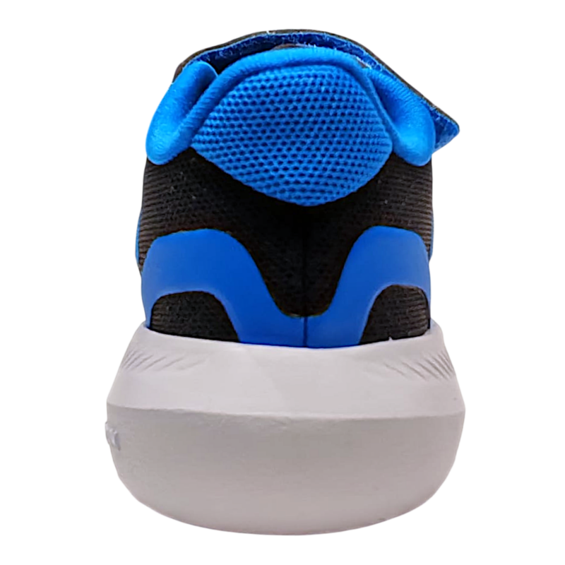 Sneaker primi passi blu-nera retata per bambino con strappo e lacci elastici – Adidas 4 Sneaker blu-nera retata per bambino con strappo e lacci elastici – Adidas