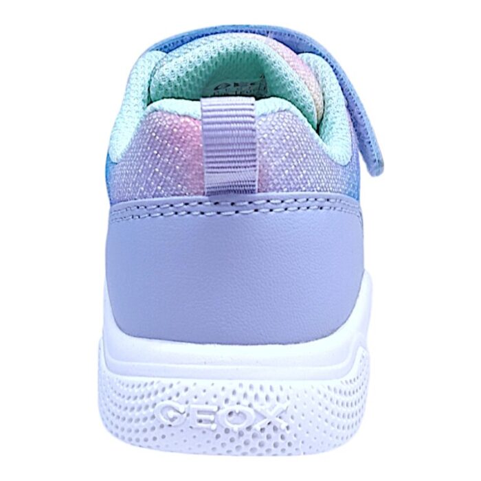 Sneaker ginnica bambina primi passi con strappo e lacci elastici sky-multicolor - Geox