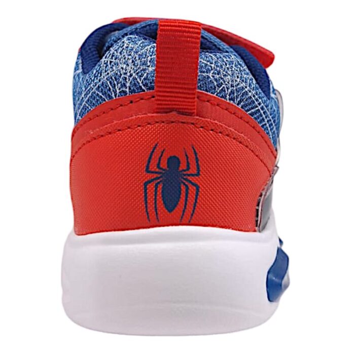 Sneaker ginnica bambino blu-rossa spider-man con strappo, lacci elastici e luci - Silver