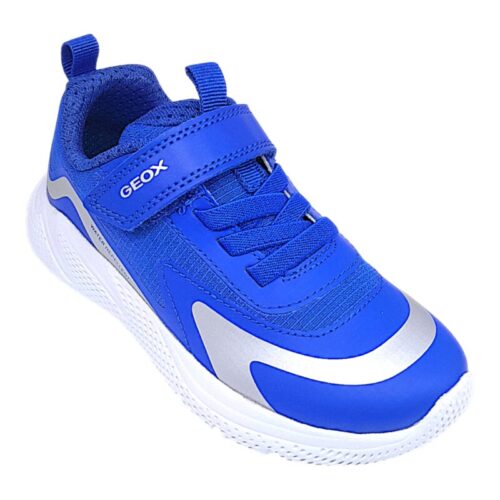 Sneaker ginnica bambino-ragazzo water repellent blu royal con strappo e lacci elastici - Geox 9 Sneaker ginnica bambino-ragazzo water repellent blu royal con strappo e lacci elastici - Geox